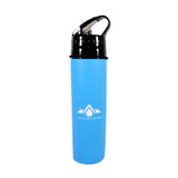 Tactics Outdoor Collapsible Silicone Squeeze Foldable Sports Water Bottle-Blue