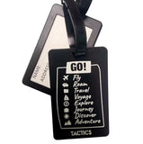 Tactics Luggage Tag  Durable Bag & Suitcase Identifier  Travel Accessory – Black