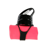Tactics Outdoor Collapsible Silicone Squeeze Foldable Sports Water Bottle-Coral